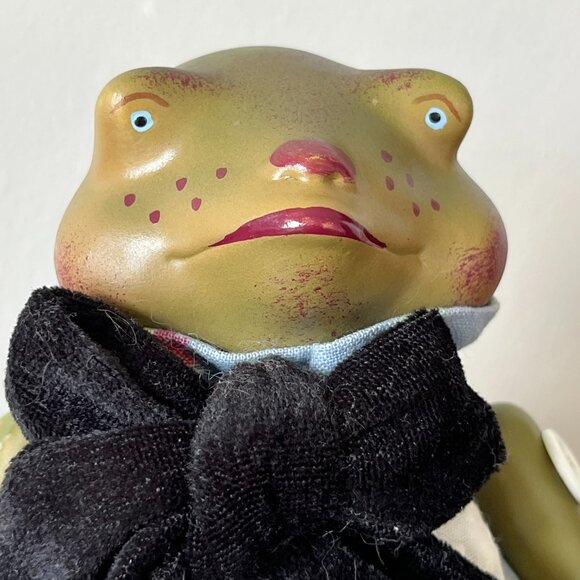 Vintage Department 56 Shelf Sitter Frog Doll by Marylisa Chesnutt Fabric Ceramic - Picture 8 of 14